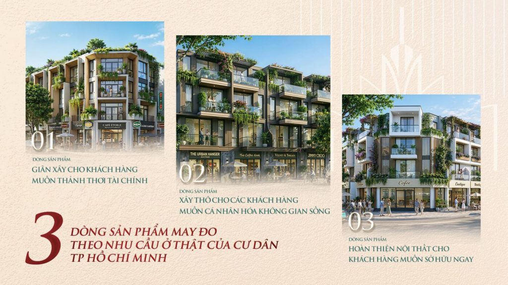 3 dòng sản phẩm nhà phố, biệt thự, căn hộ Vinhomes Hóc Môn