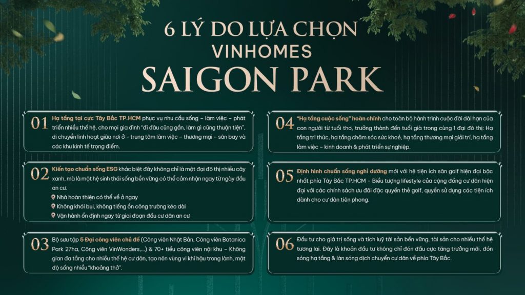6 lý do chọn mua khu đô thị Vinhomes Hóc Môn