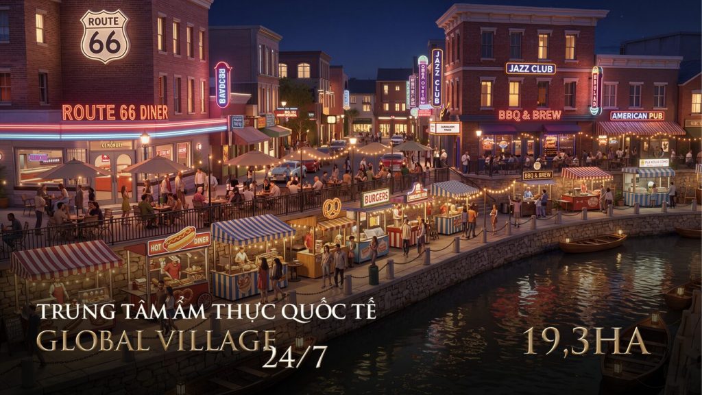 Global Village - trung tâm ẩm thực quốc tế 19,3ha Vinhomes Hóc Môn