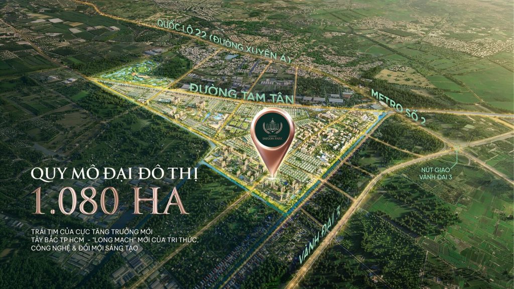 Quy mô đại đô thị 1.080 ha Vinhomes Hóc Môn (Vinhomes Saigon Park) Tây Bắc TP.HCM