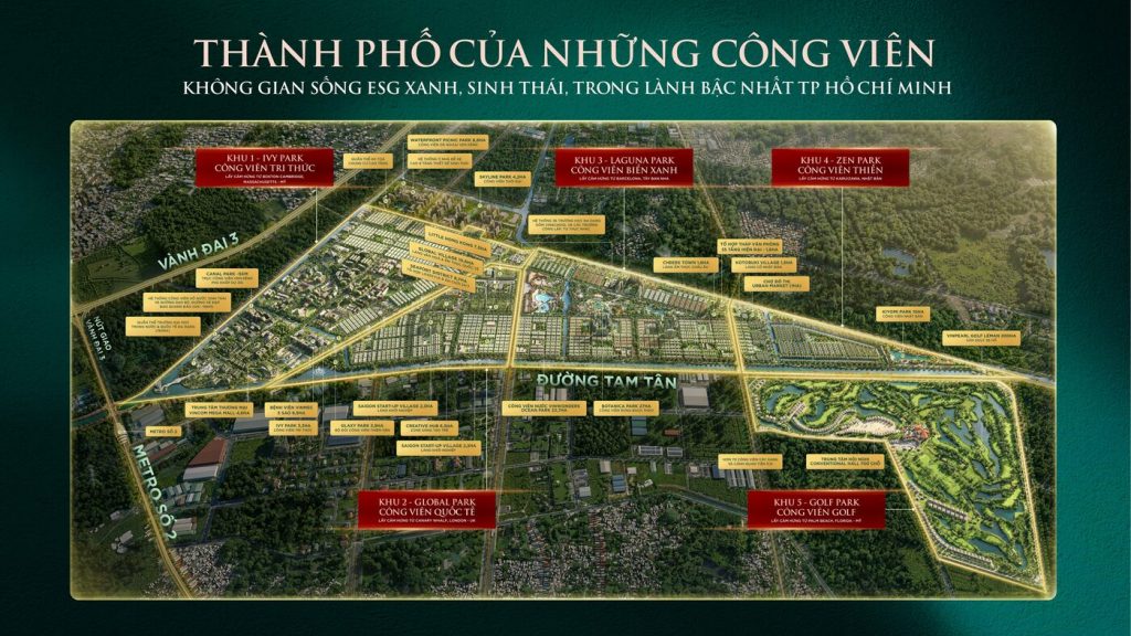 Thành phố của những công viên - 5 đại công viên Vinhomes Hóc Môn