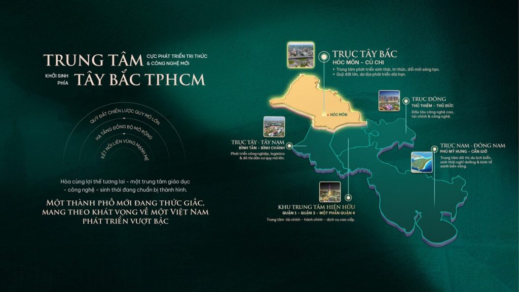 Vị trí khu đô thị Vinhomes Hóc Môn - trung tâm Tây Bắc TP.HCM